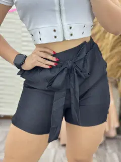 XJR072-100728 SHORT CORTO TELA CHAMBRAY CON CINTURON