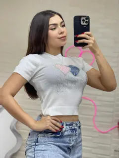 JM0288-702889 BLUSA TEJIDA CON HERMOSOESTAMPADO DE CORAZONES