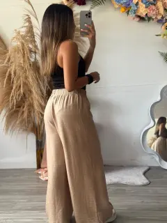 SJ008-380084 PALZZO UNICOLOR CON DETALLE DE CIRCULO EN PRETINA ❌AGOTADO❌