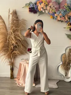 AMF161-011611 ENTERIZO CON TRANSPARENCIA ESPALDA Y CINTURON ❌AGOTADO❌