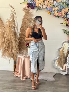 YM032-090322 FALDA JEANS TIPO CARGO