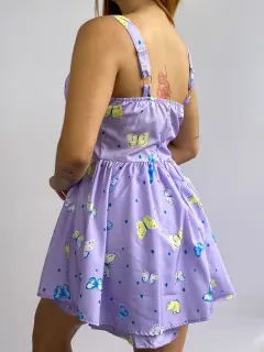 YJY032-120323 VESTIDO SHORT CON ESTAMPADO DE MARIPOSA ❌AGOTADO❌