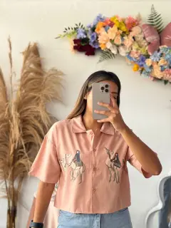 LJR054-040546 CAMISA MANGA CORTA CON BOTONES ❗ BAJO PRECIO MAYOR ❗